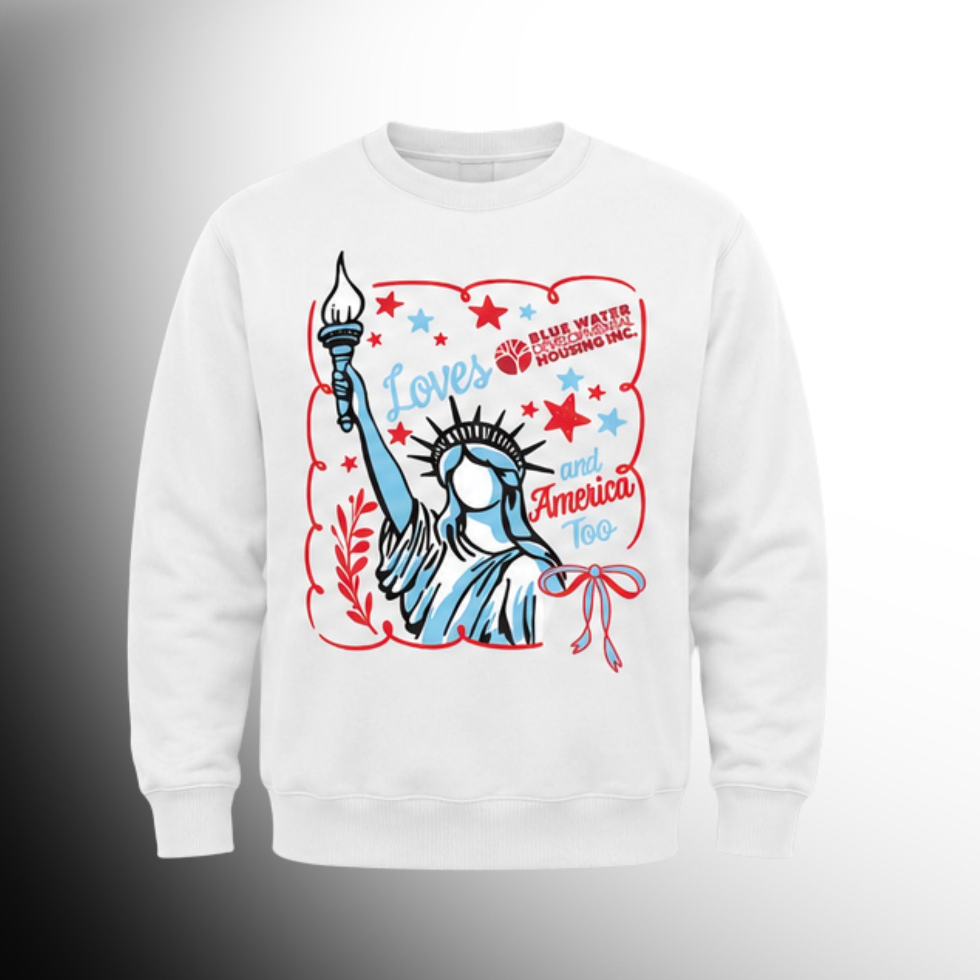 #45 Loves BWDH and America crew neck sweat shirt