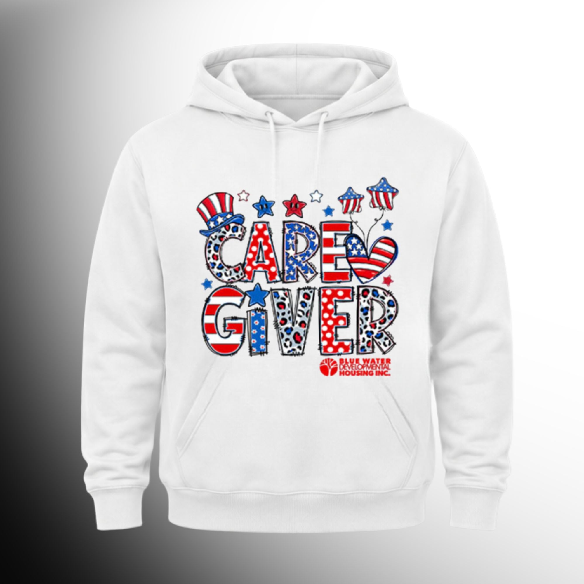 #46 Red White Blue Caregiver Pull Over Hoodie