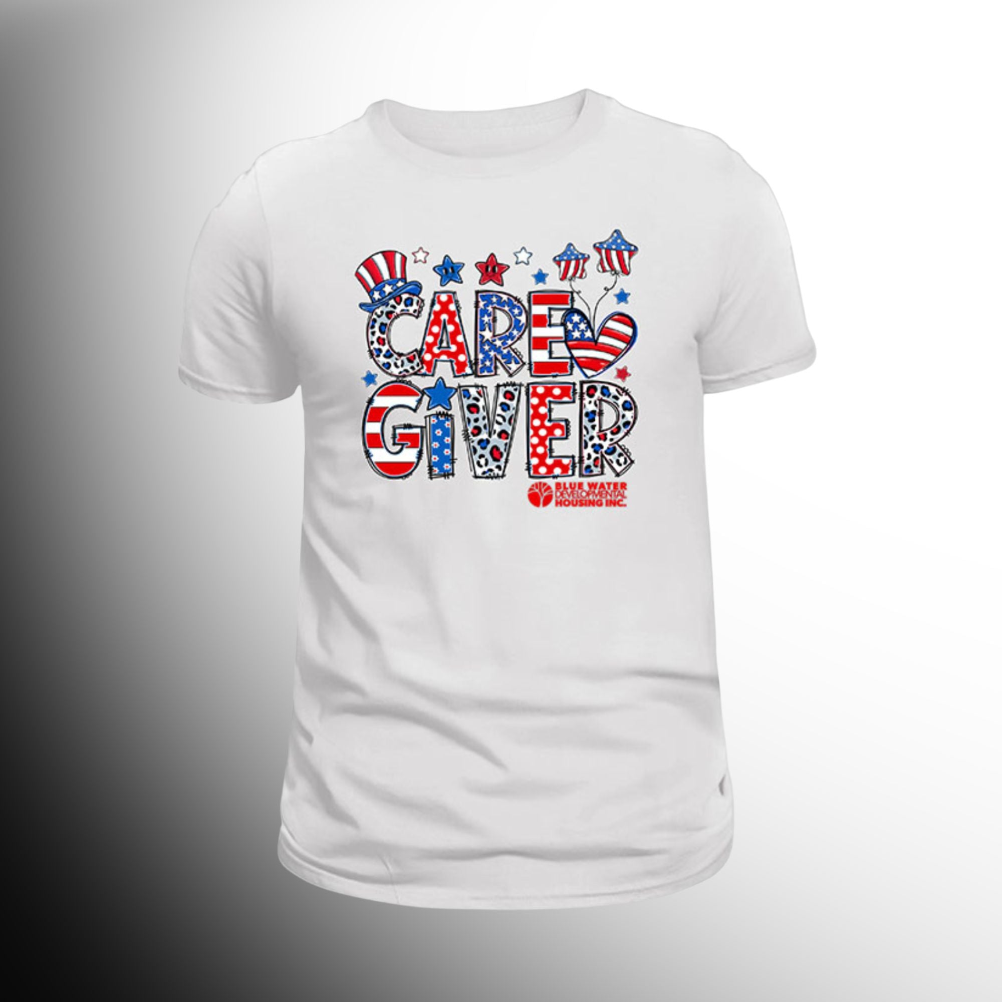 #46 Red White Blue Caregiver t-shirt