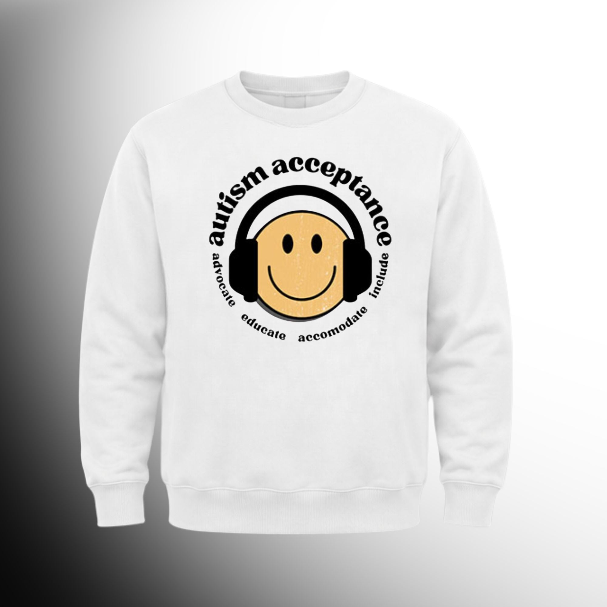 #54 Autism Acceptance  Crew Neck Sweat Shirt