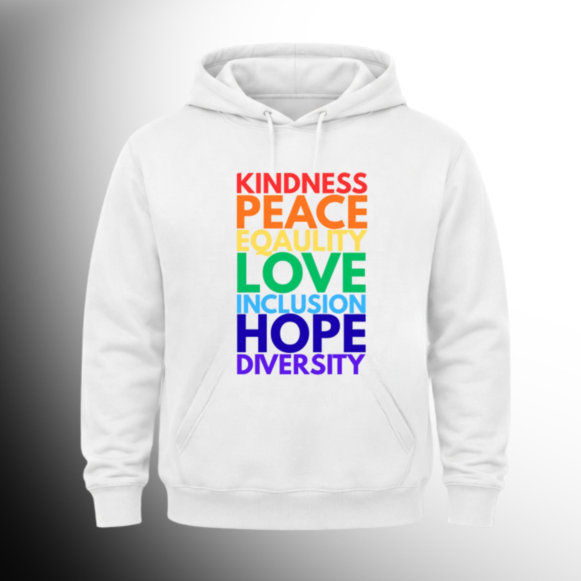 #75 Word Rainbow Pull Over Hoodie